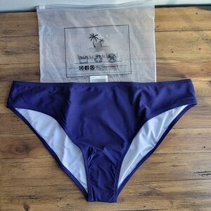 NWT Beachsissi Womens Size XL Bikini Swim Bottoms Navy Blue